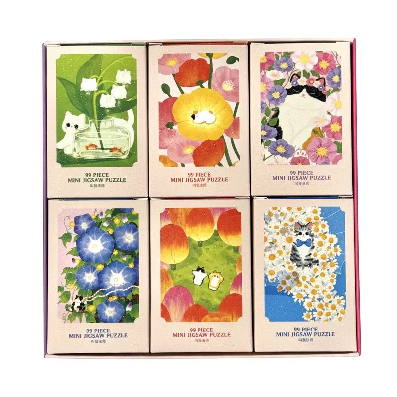 Puffinkids Meet Me in Spring 6 x 99 Piece Mini Jigsaw Puzzle Set
