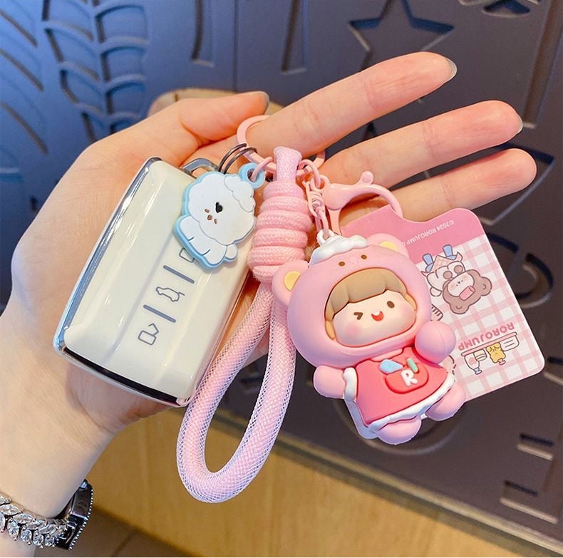 Cute Girl Doll Keychain – Adorable Bag Charm Gift