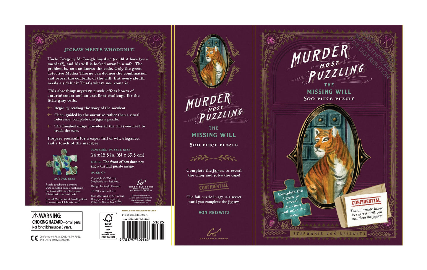 Murder Most Puzzling: The Missing Will 500 Piece Puzzle Chronicle Books