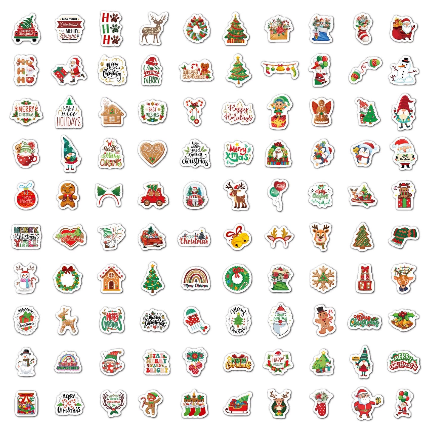 Christmas Tree Graffiti Stickers - 100Pcs