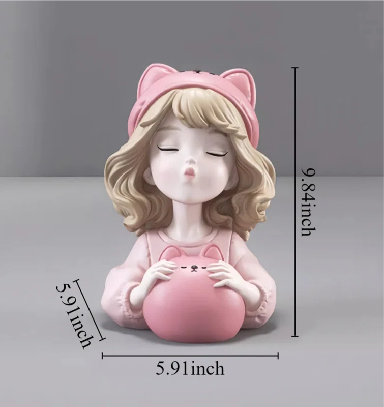 Cute Girl Pen Holder Desk Ornament
