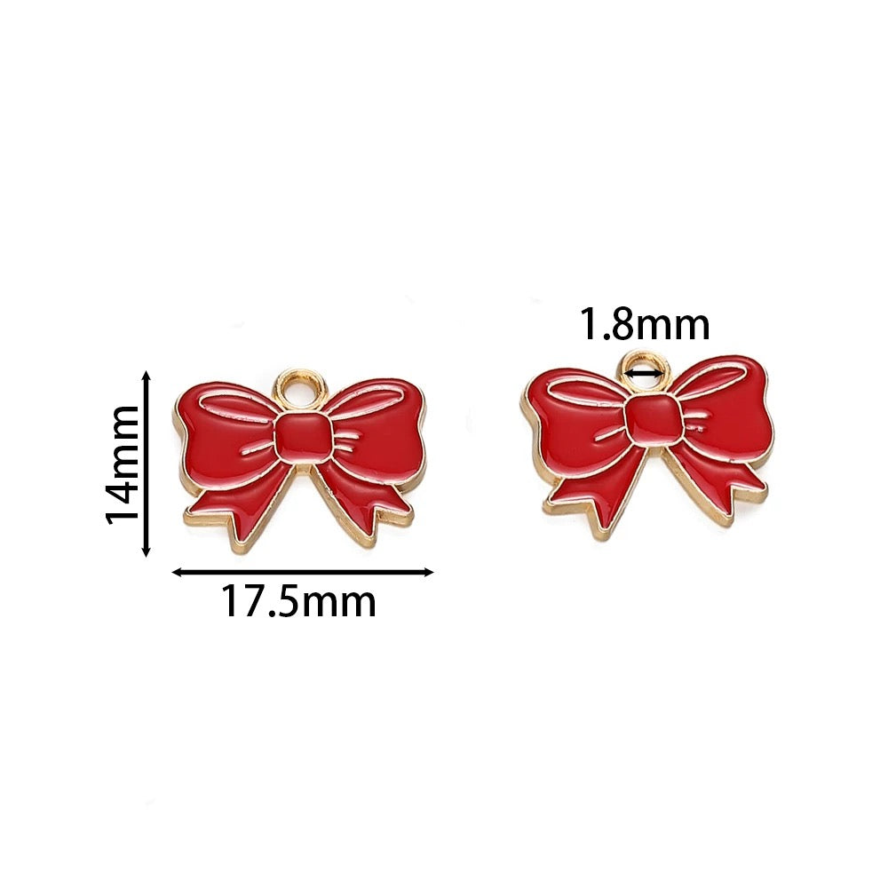Colorful Bow Alloy Charms for Jewelry Making - Cute DIY & Craft Projects (Set of 8)