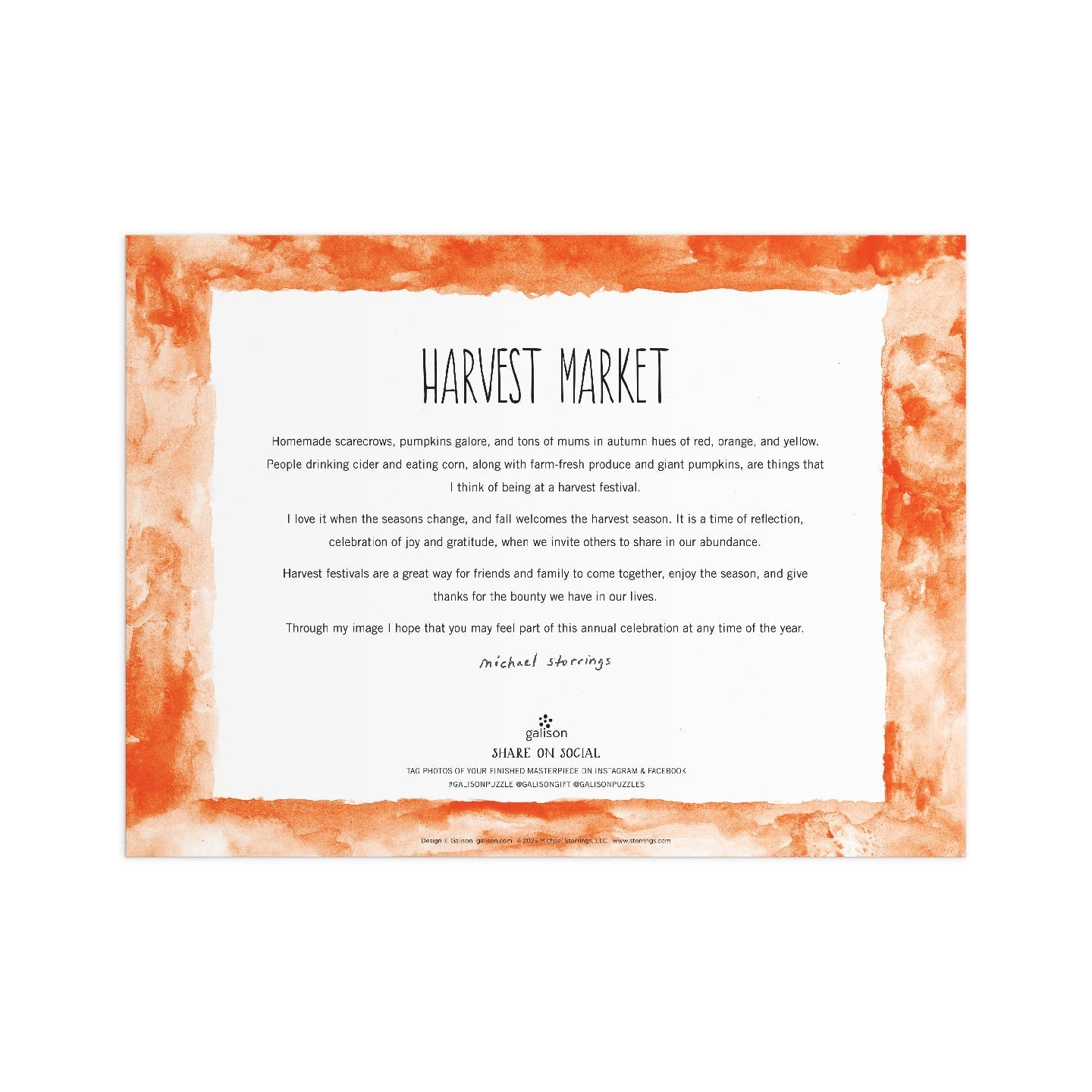 Michael Storrings Harvest Market 1000 Piece Puzzle Galison
