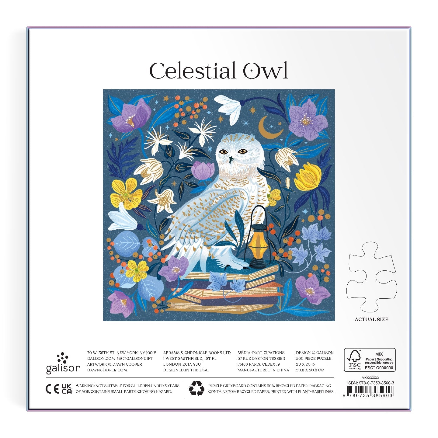 Celestial Owl 500 Piece Foil Puzzle Galison