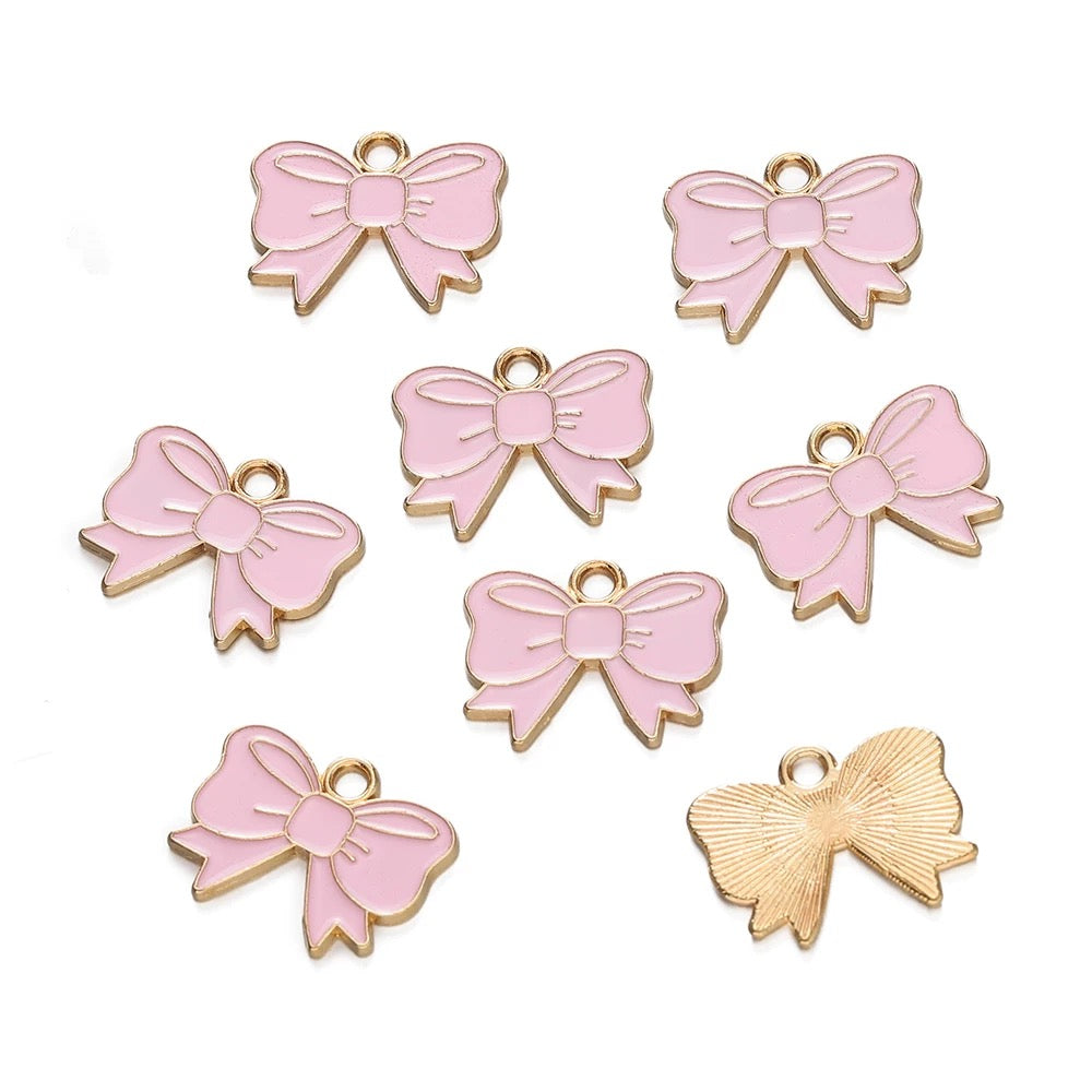 Colorful Bow Alloy Charms for Jewelry Making - Cute DIY & Craft Projects (Set of 8)