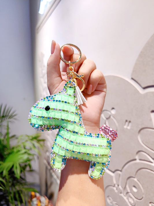 Rhinestone Horse Keychain