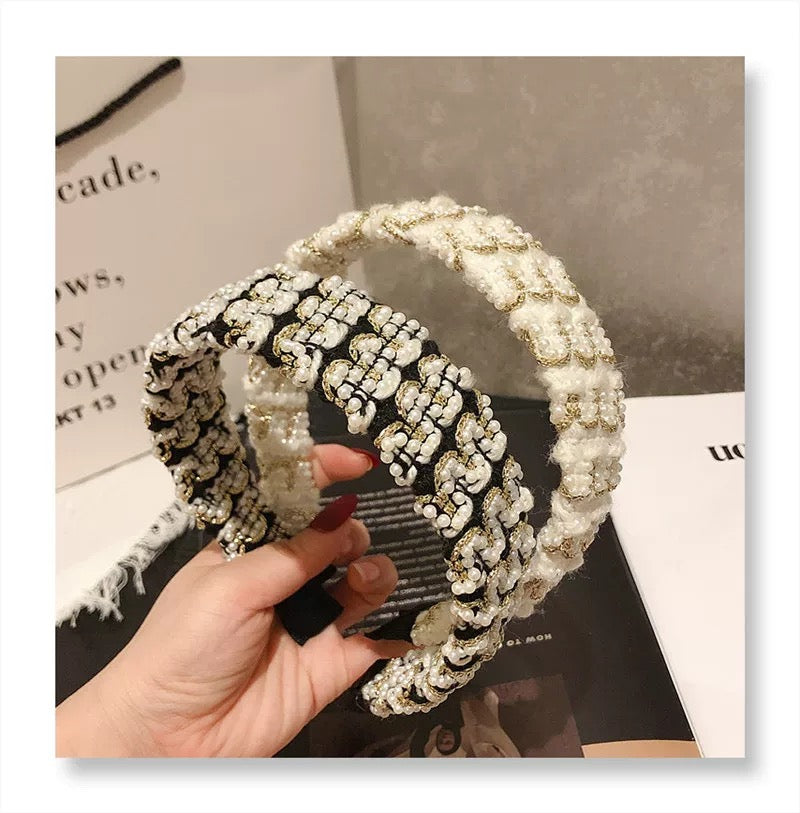 Pearl & Glitter Weave Headband