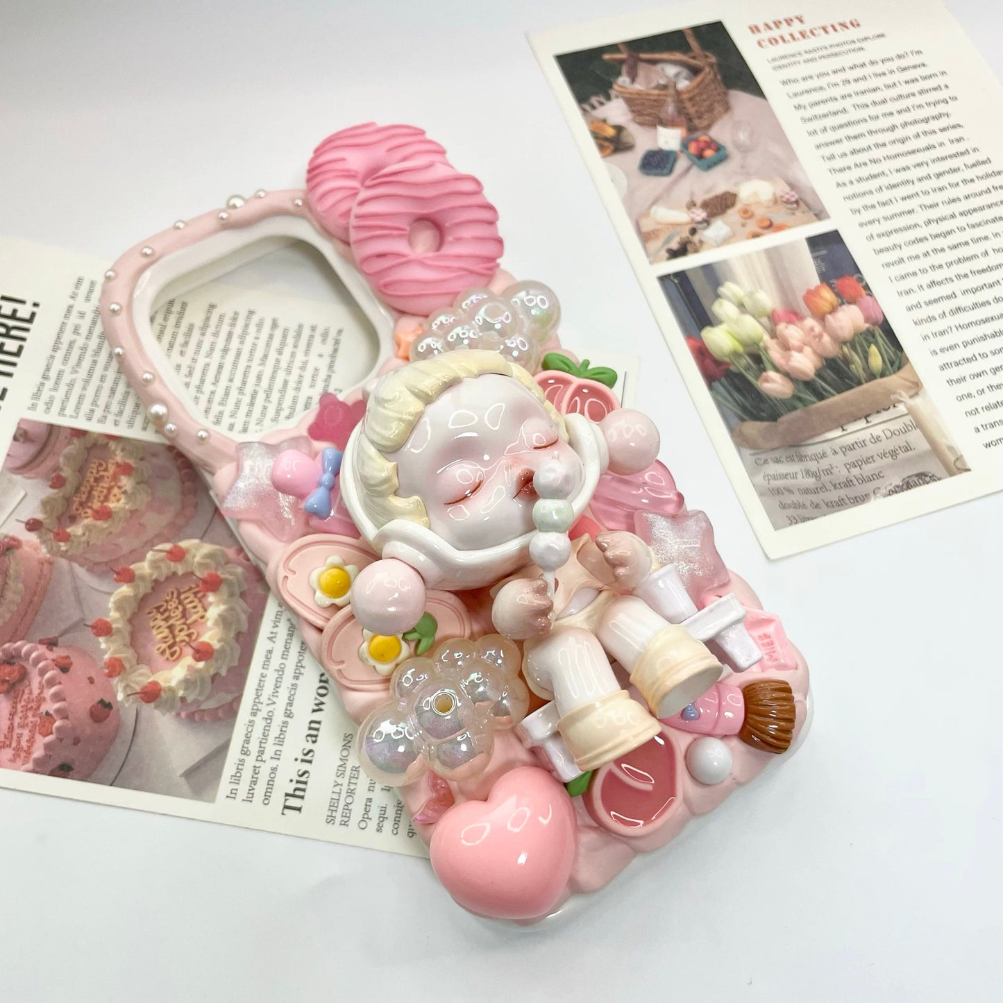 Handmade 3D Cream Doll Phone Case – Kawaii Design