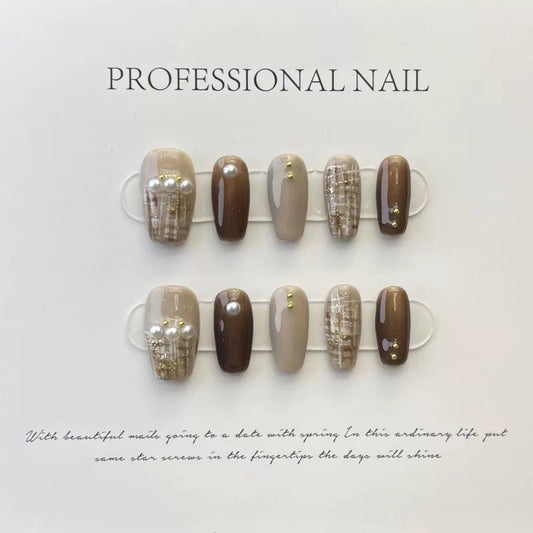 Romantic Vintage Elegance Press-on Nails V Boutique Studio