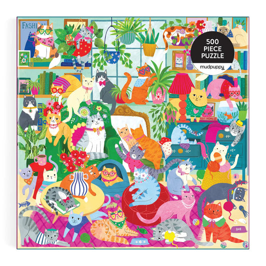 Caturday Afternoon 500 Piece Family Puzzle Mudpuppy
