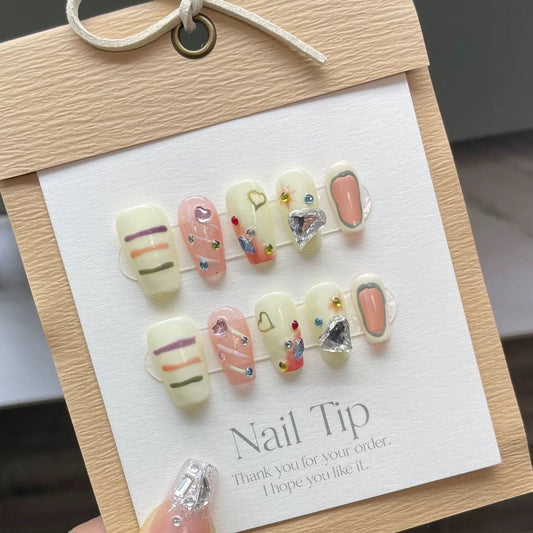 Rainbow Press On Nails V Boutique Studio-New