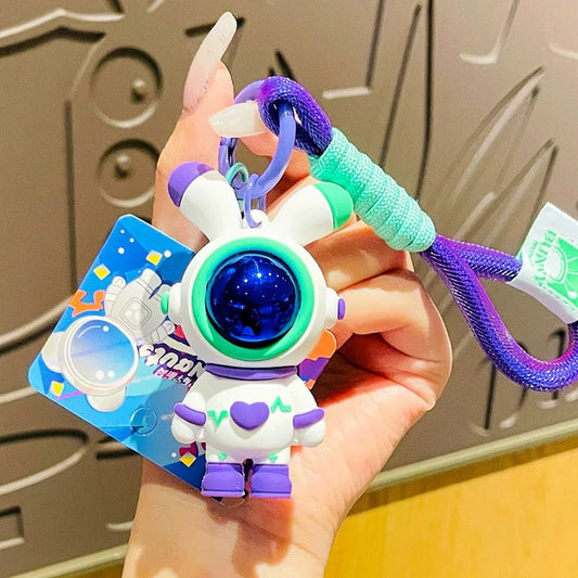 Astronaut Bunny Keychain with Holographic Helmet - Cute Kawaii Gift V Boutique Studio