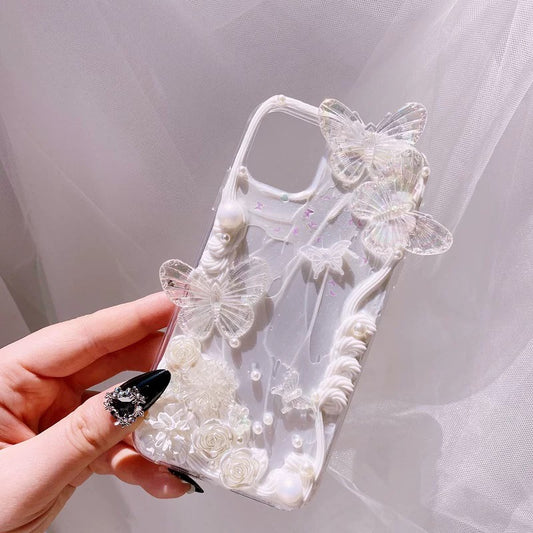 Handmade Dreamy Pearl Butterfly Phone Case