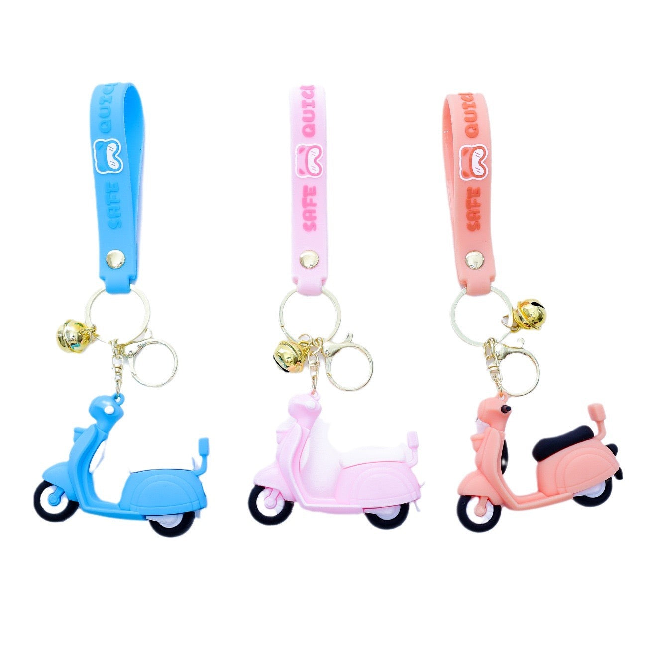 Mini Scooter Keychain with Silicone Wrist Strap – Adorable Design V Boutique Studio