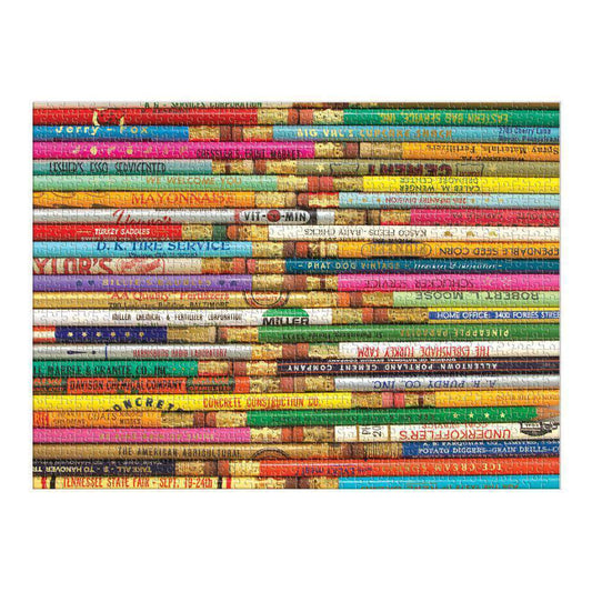 Phat Dog Vintage Pencils 1000 Piece Foil Stamped Jigsaw Puzzle Galison