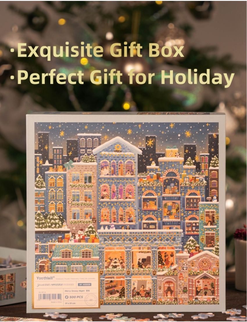 Merry Snowy Night 500 Pieces Foil Puzzle