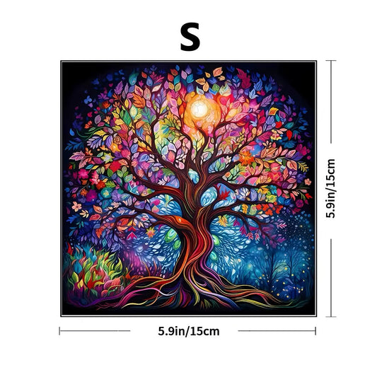Colorful Tree of Life Wooden Puzzle - Challenging Jigsaw Gift for Puzzle Lovers V Boutique Studio