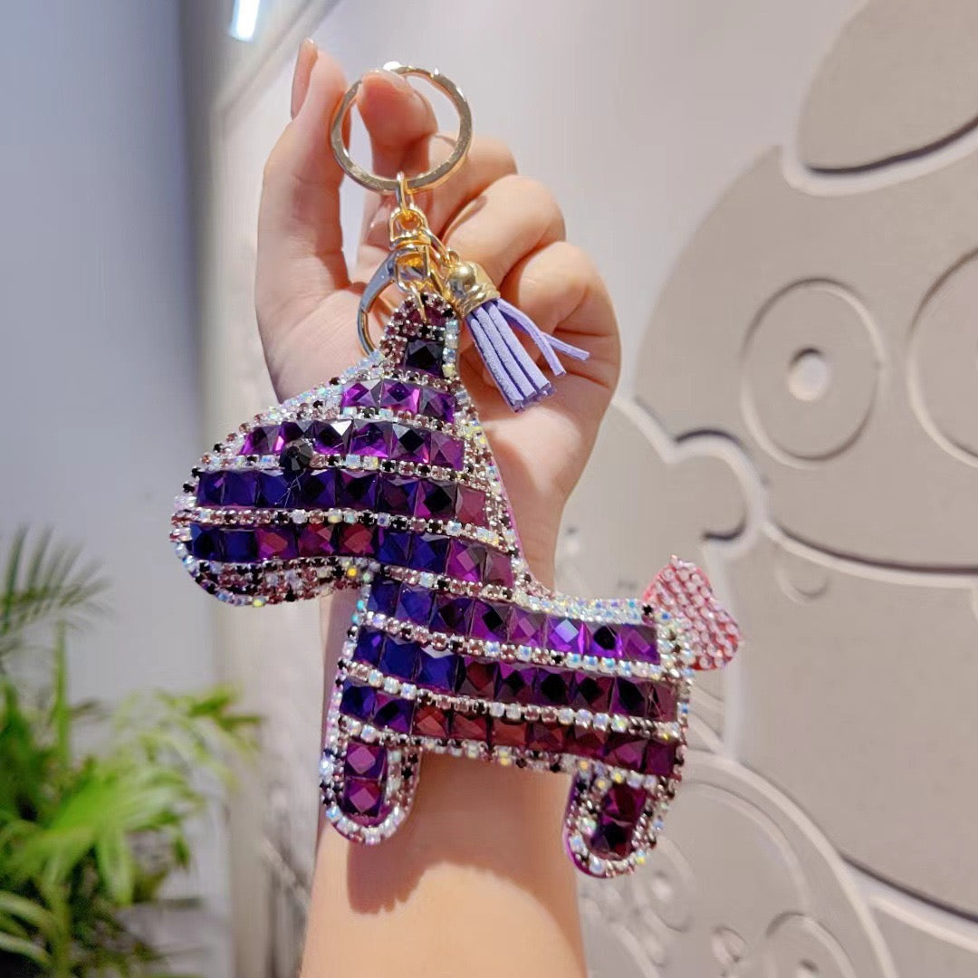 Rhinestone Horse Keychain