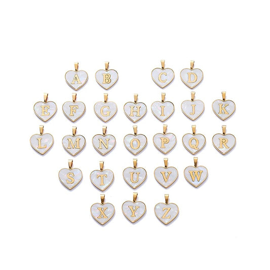 Elegant Heart Alphabet Charms for Jewelry Making