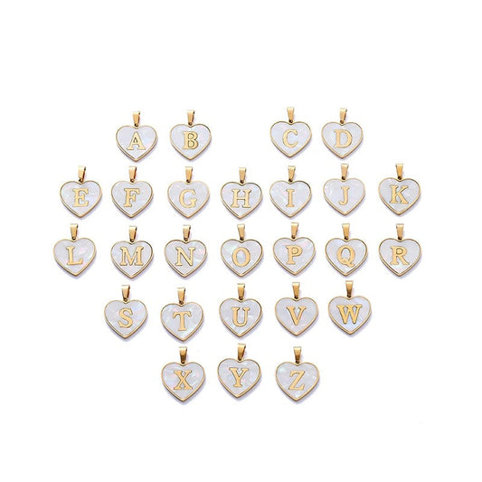 Elegant Heart Alphabet Charms for Jewelry Making V Boutique Studio