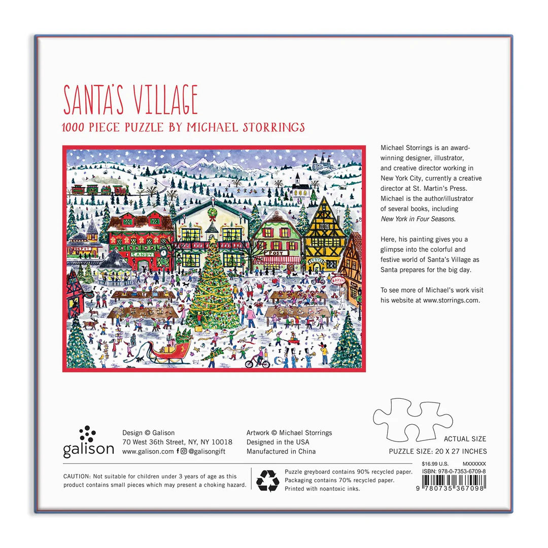 Michael Storrings Santa's Village 1000 Piece Puzzle Galison