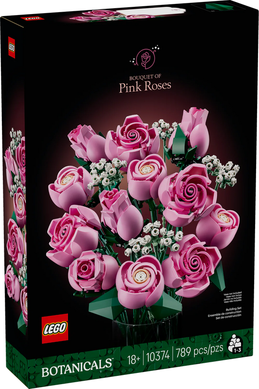 LEGO Botanicals bouquet of pink roses packaging