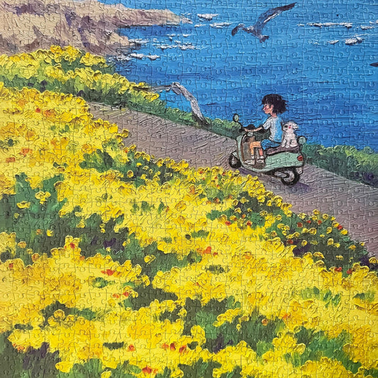 Yellow Flowers by the Sea 1000 Piece Jigsaw Puzzle Tutu Dingdang