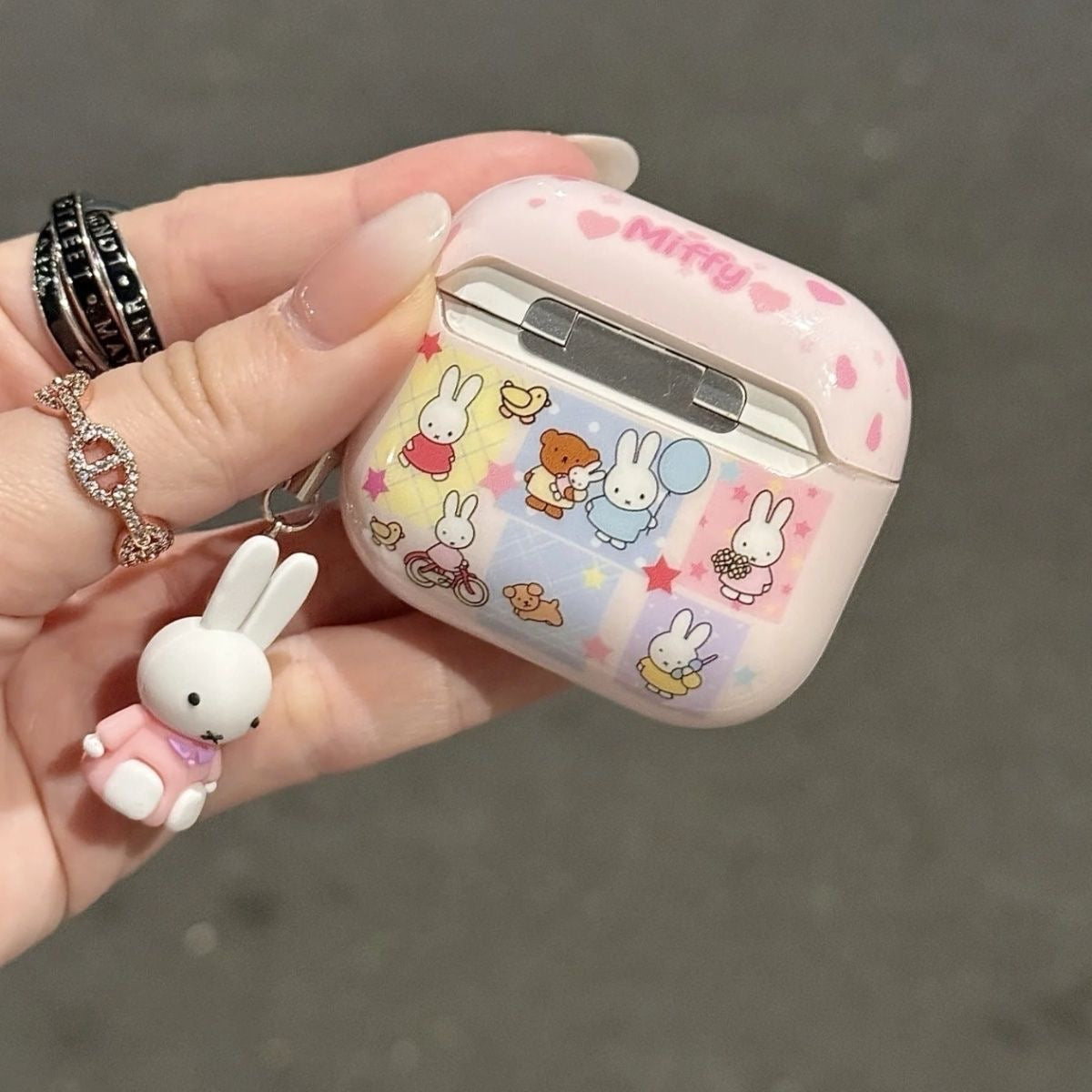 Kawaii Bunny AirPods Case with Charm V Boutique Studio