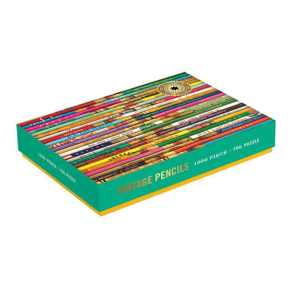 Phat Dog Vintage Pencils 1000 Piece Foil Stamped Jigsaw Puzzle Galison