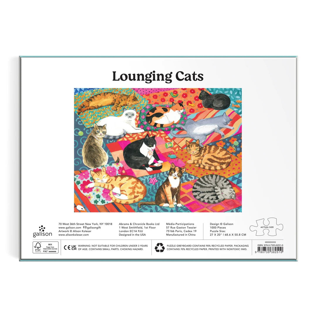 Lounging Cats 1000 Piece Puzzle Galison