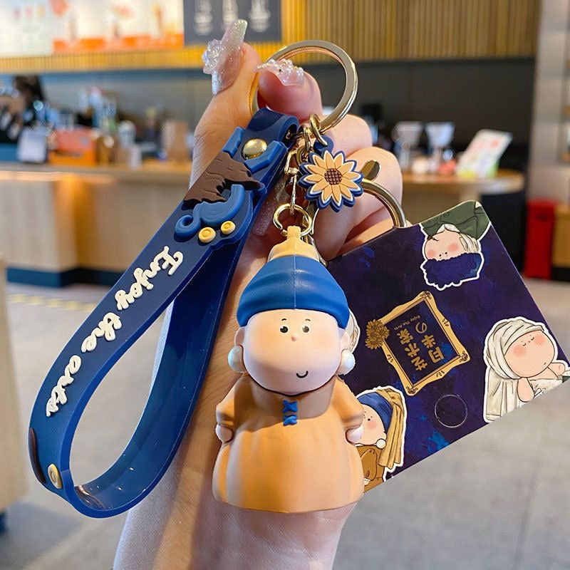 Cartoon Artist Keychain – Cute Accessories Inspired by Famous Paintings