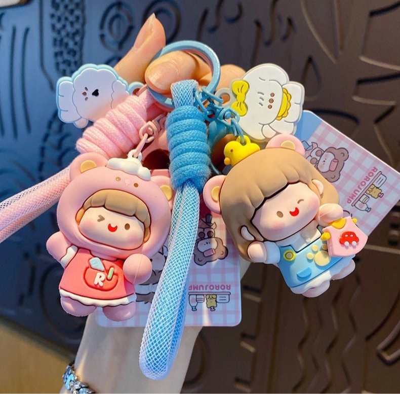 Cute Girl Doll Keychain – Adorable Bag Charm Gift