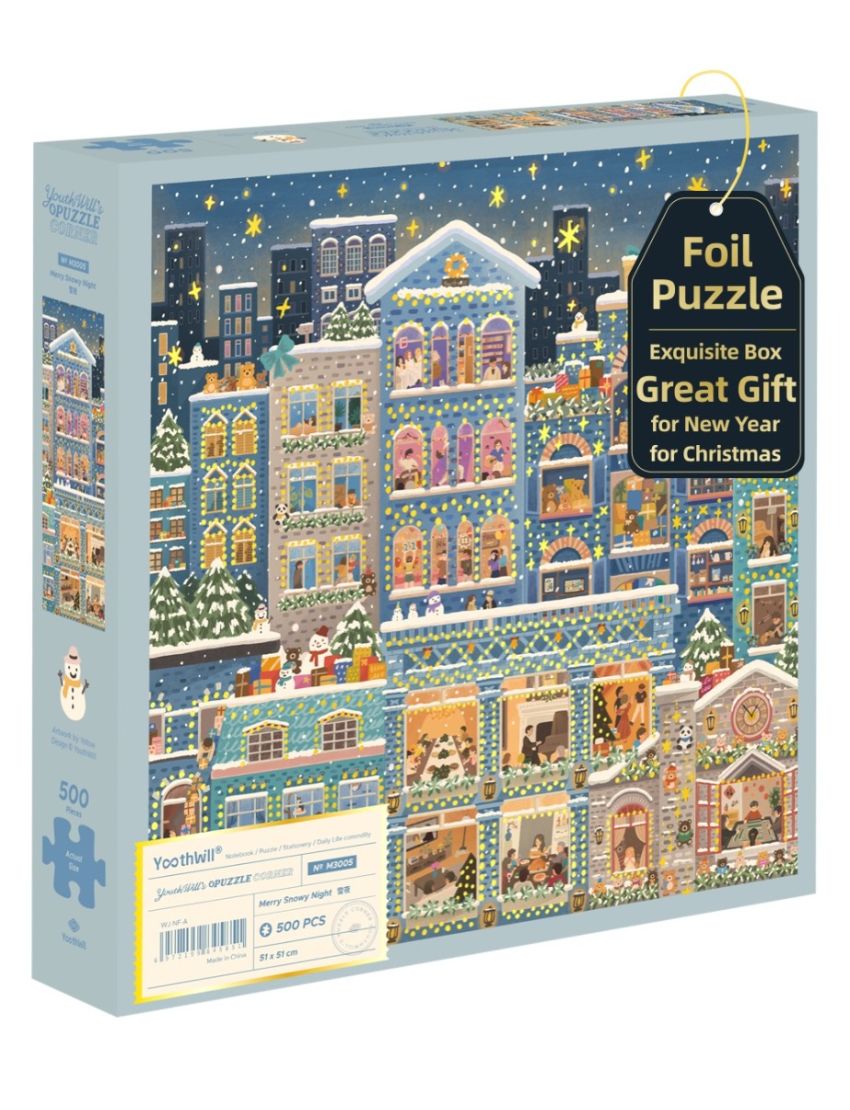 Merry Snowy Night 500 Pieces Foil Puzzle