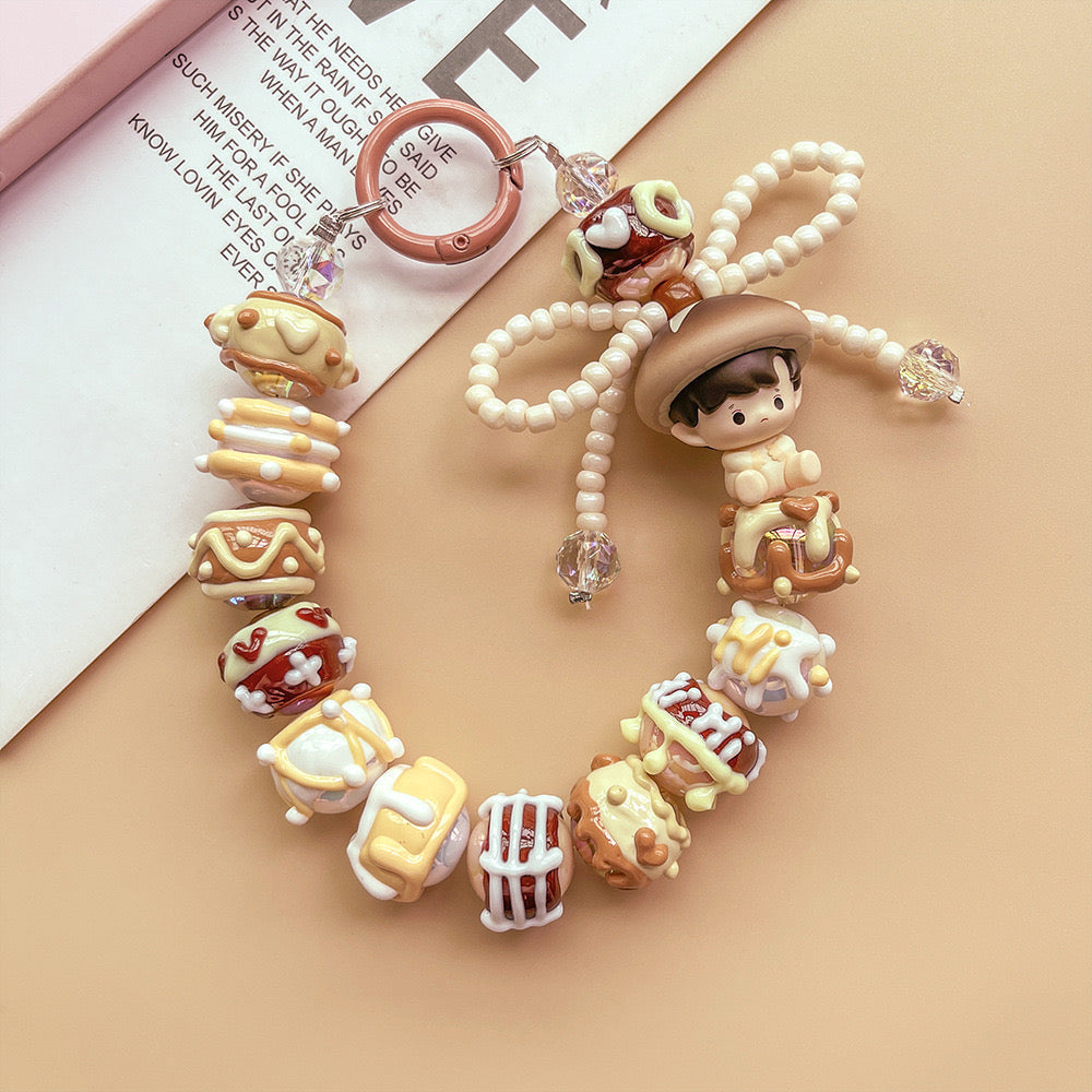 Handmade Beaded Mushroom Elf Phone Lanyard V Boutique Studio-New