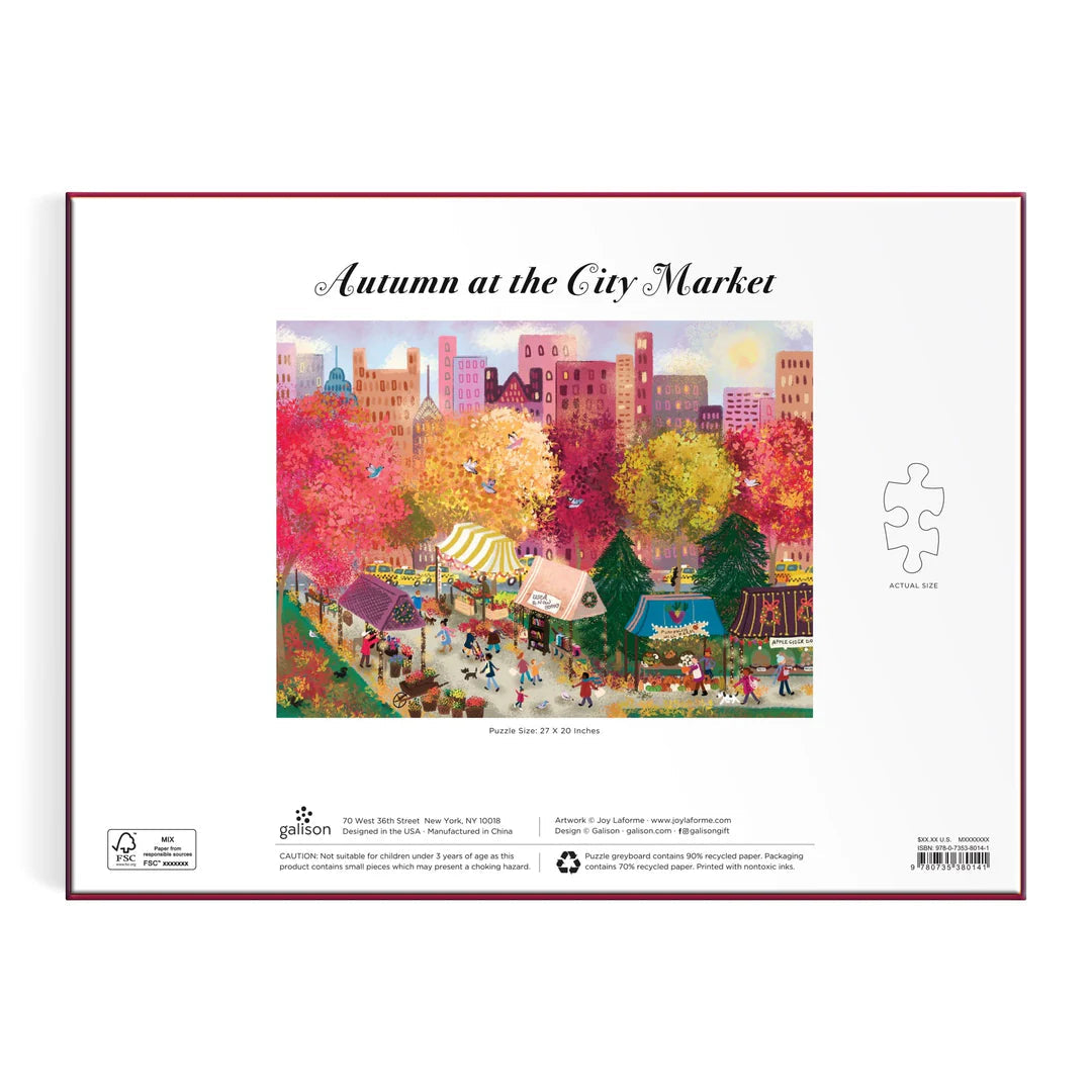 Joy Laforme Autumn at the City Market 1000 Piece Puzzle Galison