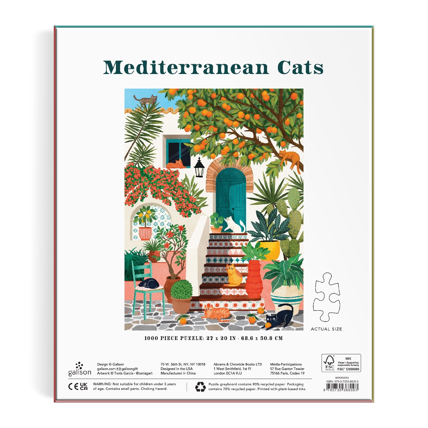 Mediterranean Cats 1000 Piece Puzzle