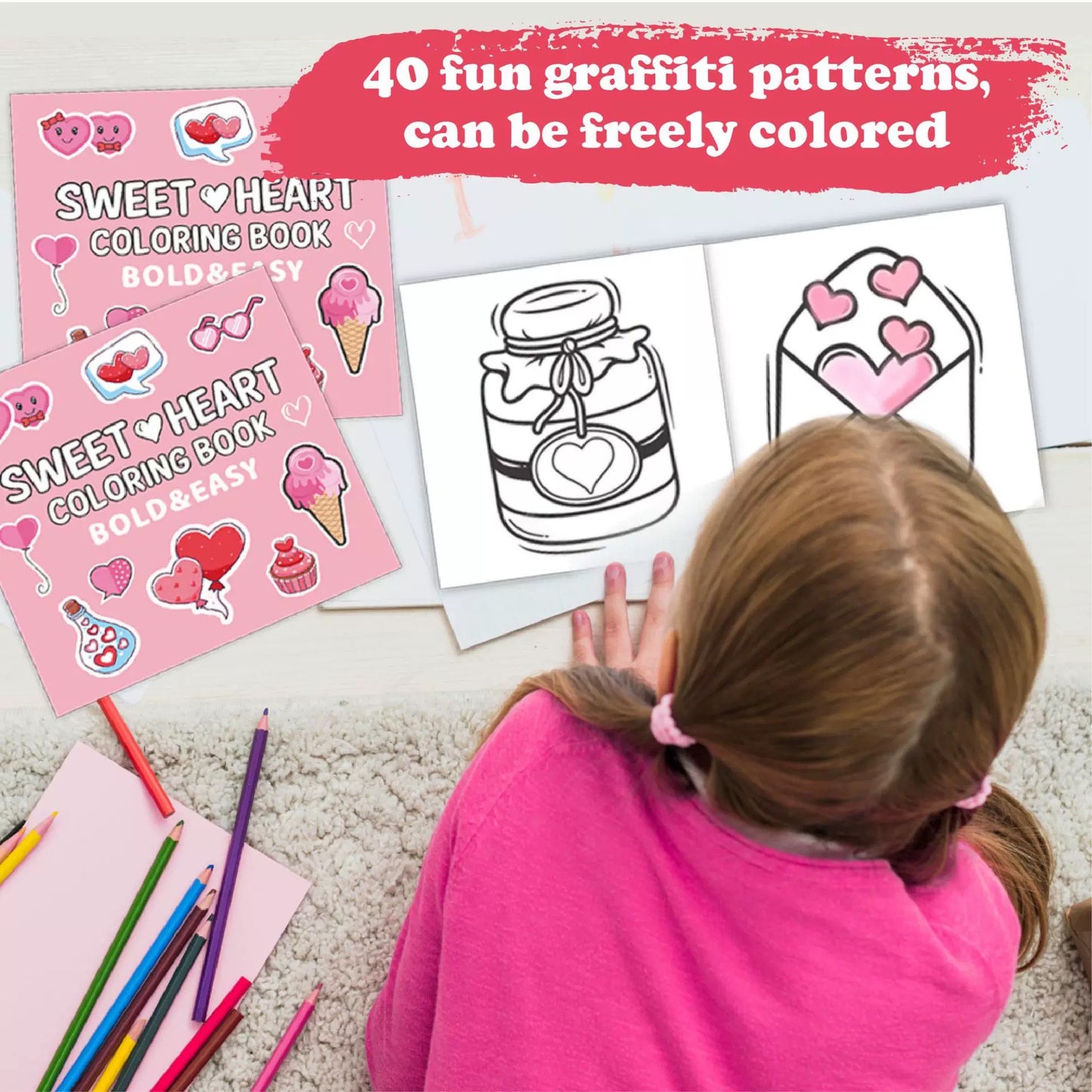 Sweet Heart Coloring Book – Cute & Easy Valentine-Themed Illustrations