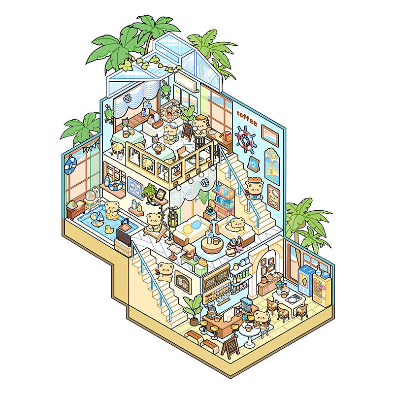 Kawaii Miniature Scene Stickers – 3D DIY for Scrapbooks & Journals