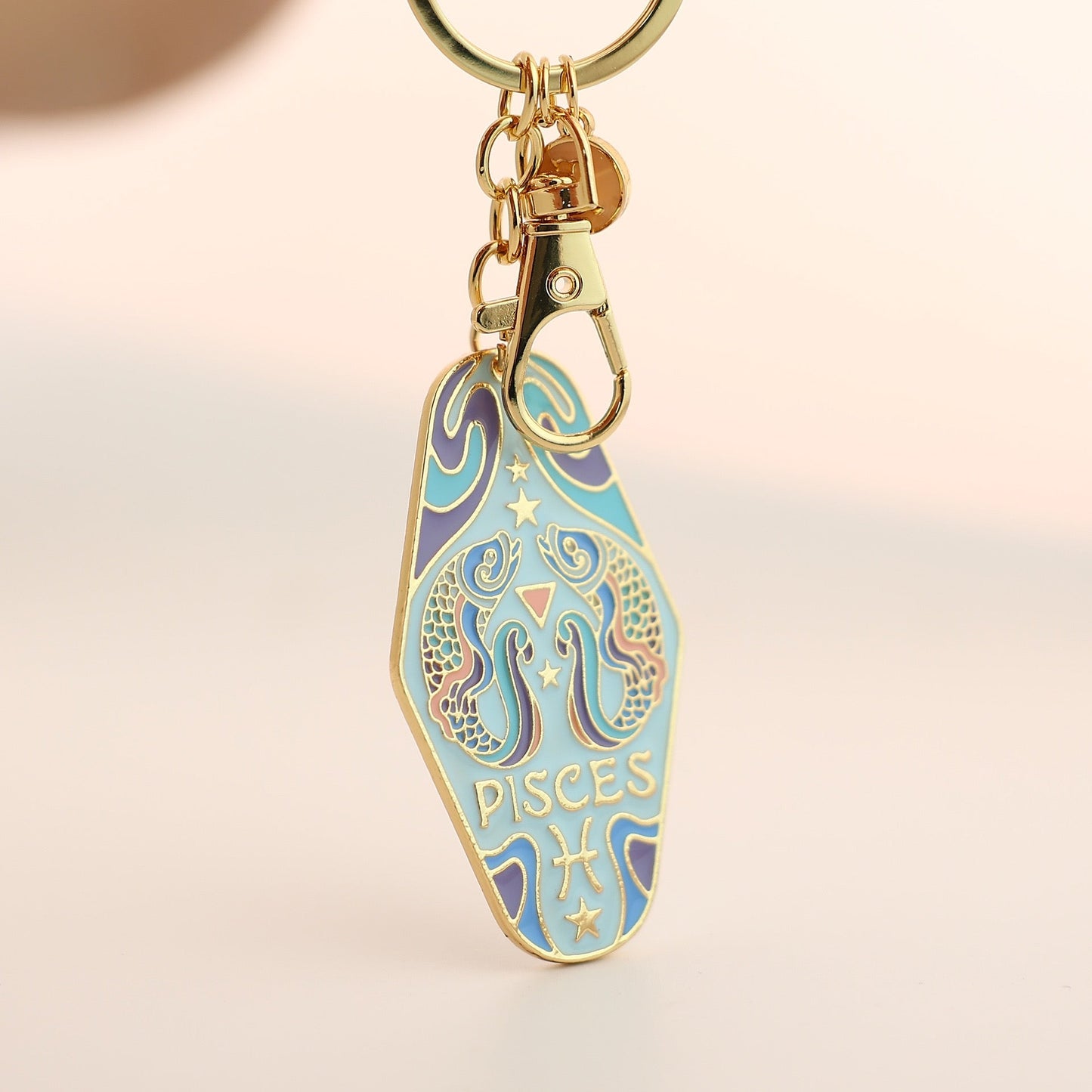 Zodiac Motel Keychain – Vintage Astrology Sign Gift V Boutique Studio