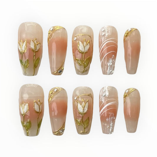 Tulip Garden Press-on Nails V Boutique Studio