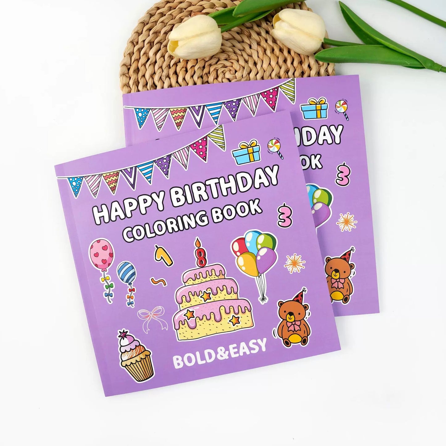 Happy Birthday Coloring Book – Fun & Easy Celebration-Themed Illustrations