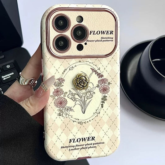 Sketch Floral Leather Phone Case V Boutique Studio