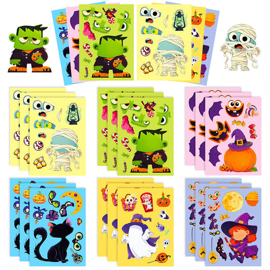 Halloween DIY Puzzle Stickers - 24 Sheets V Boutique Studio-New