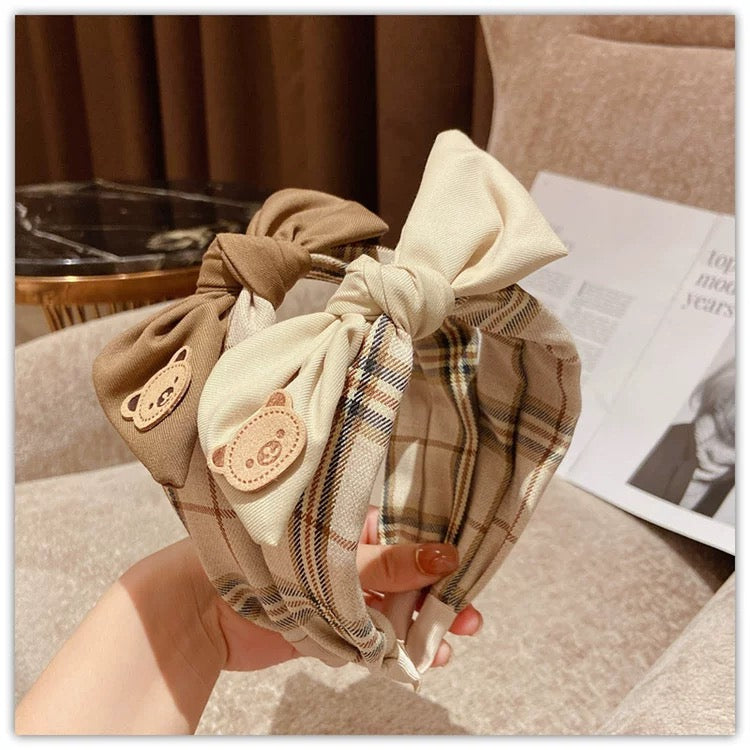 Bear Love Plaid Headband