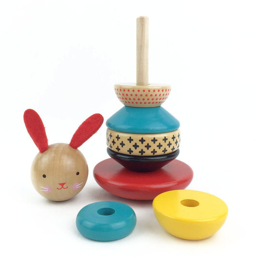 Modern Bunny Wooden Stacking Toy PetitCollage