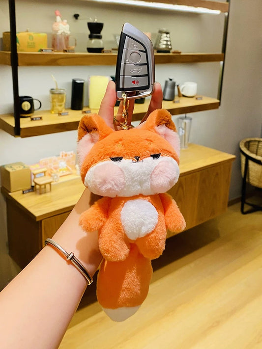 Cute Fox Plush Keychain – Kawaii Animal Charm & Gift for Her