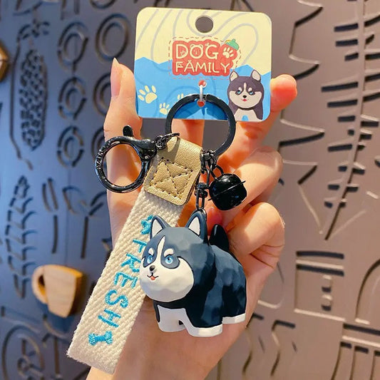 Cute Wood Carving Dog Keychain V Boutique Studio-New