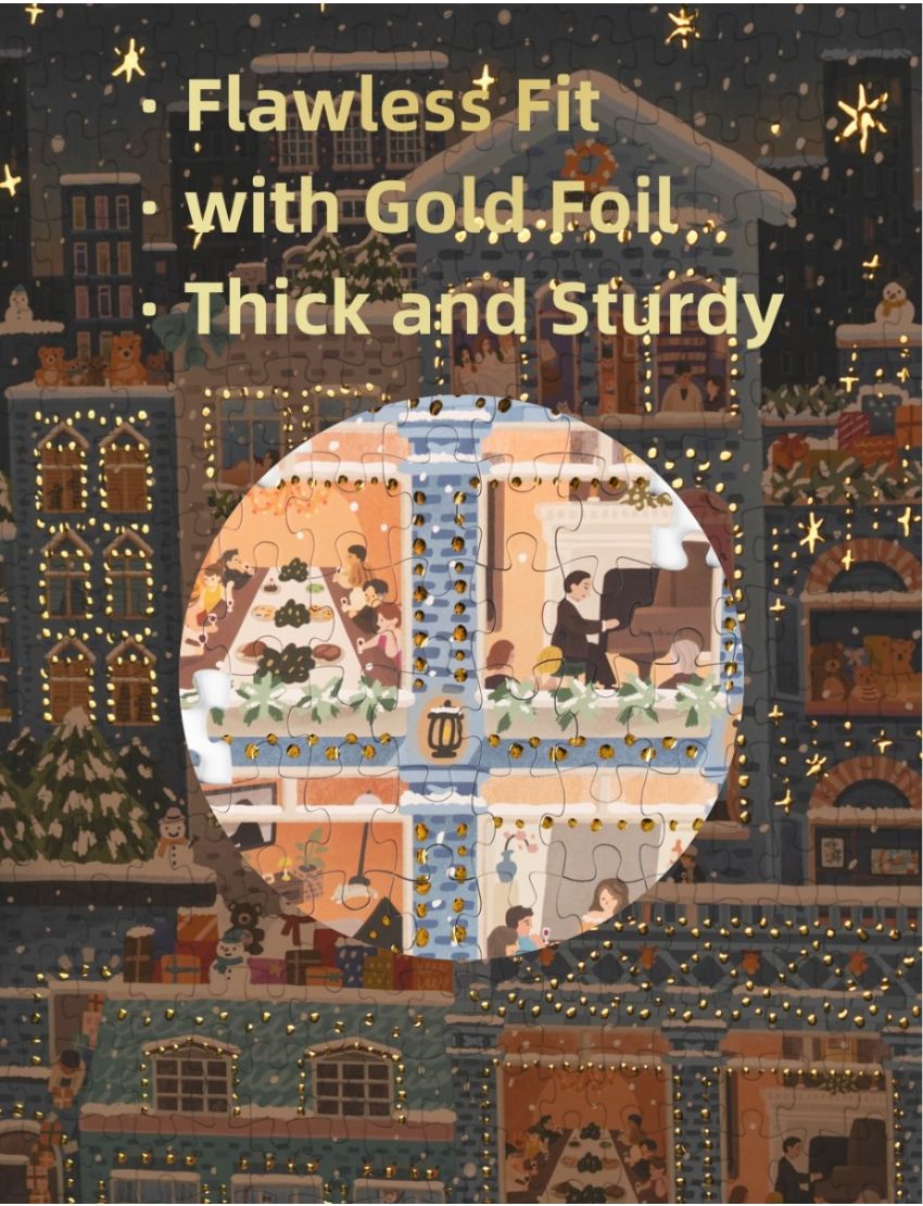 Merry Snowy Night 500 Pieces Foil Puzzle