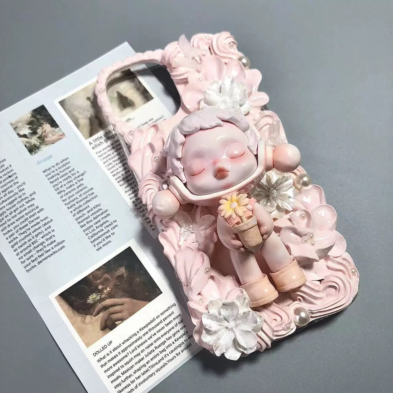 Handmade 3D Cream Doll Phone Case – Kawaii Design