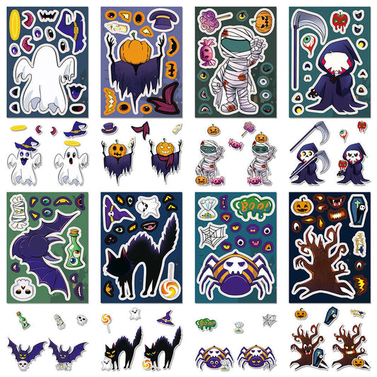 Halloween DIY Pumpkin Puzzle Stickers - 32 Sheets V Boutique Studio-New
